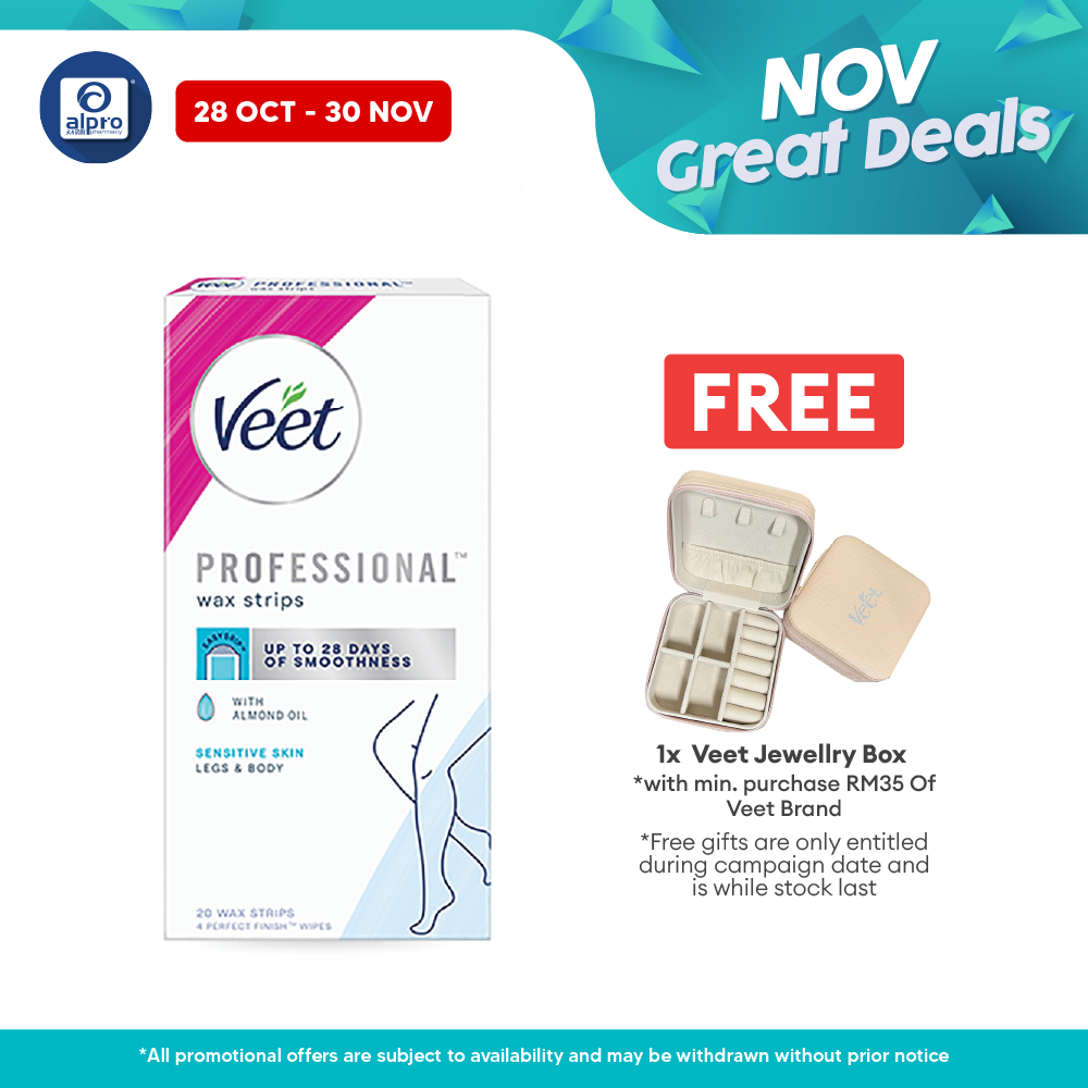 Veet Hair Remover Cold Wax Strips Sensitive Skin 20s Veet