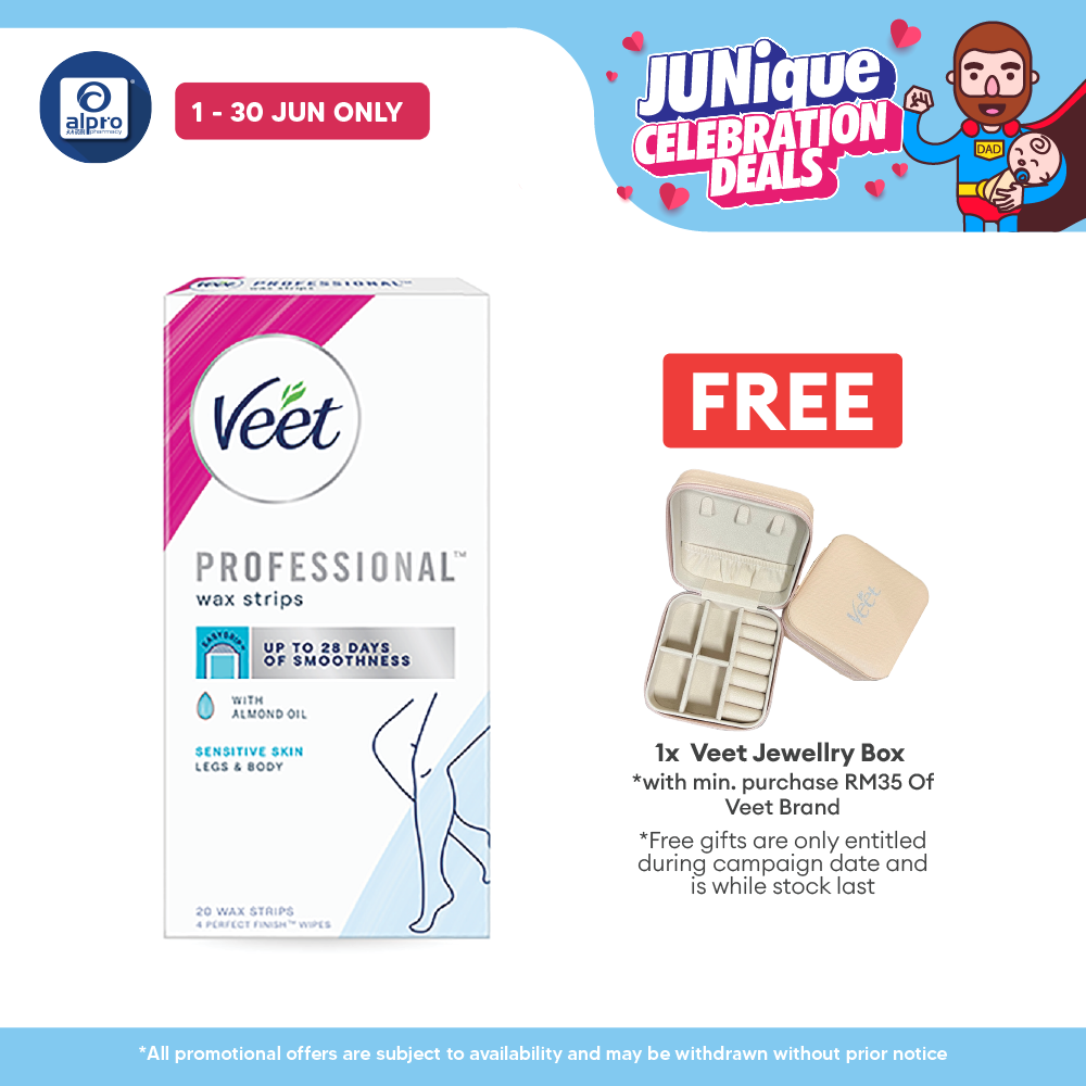Veet Hair Remover Cold Wax Strips Sensitive Skin 20s Veet