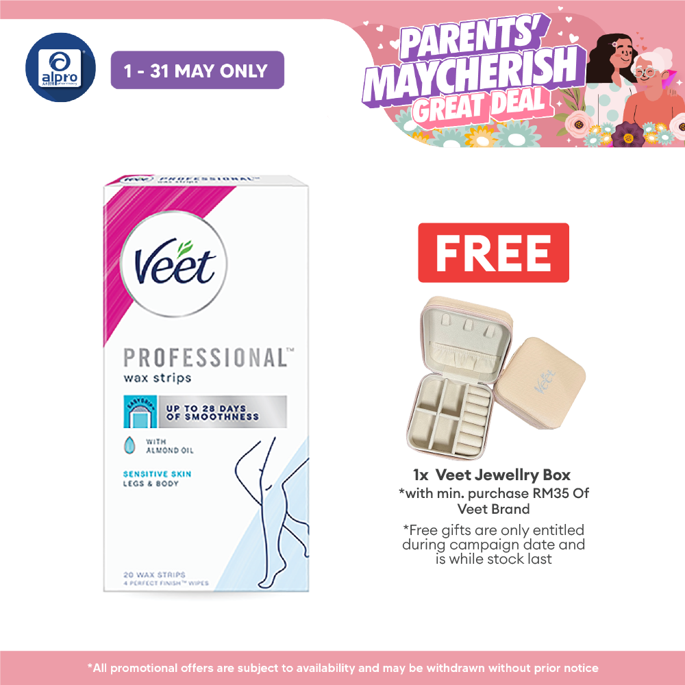 Veet Hair Remover Cold Wax Strips Sensitive Skin 20s Veet