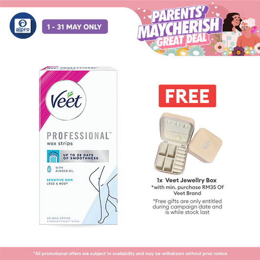 Veet Hair Remover Cold Wax Strips Sensitive Skin 20s Veet