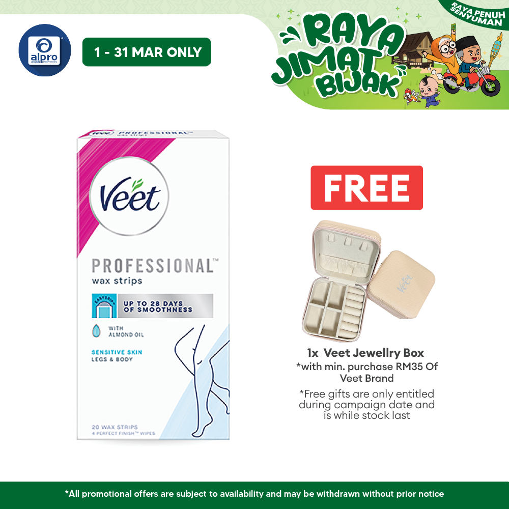 Veet Hair Remover Cold Wax Strips Sensitive Skin 20s Veet