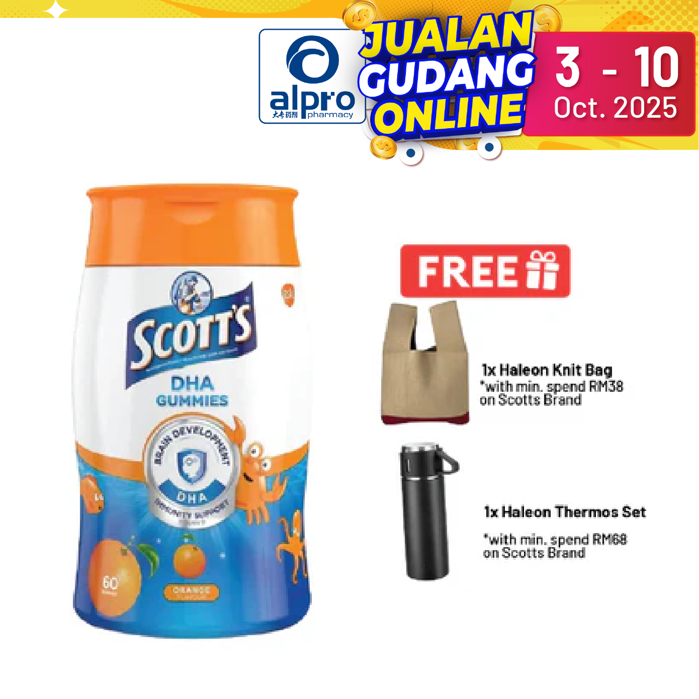 Scotts DHA Gummies Orange 60s | Brain Health Scotts