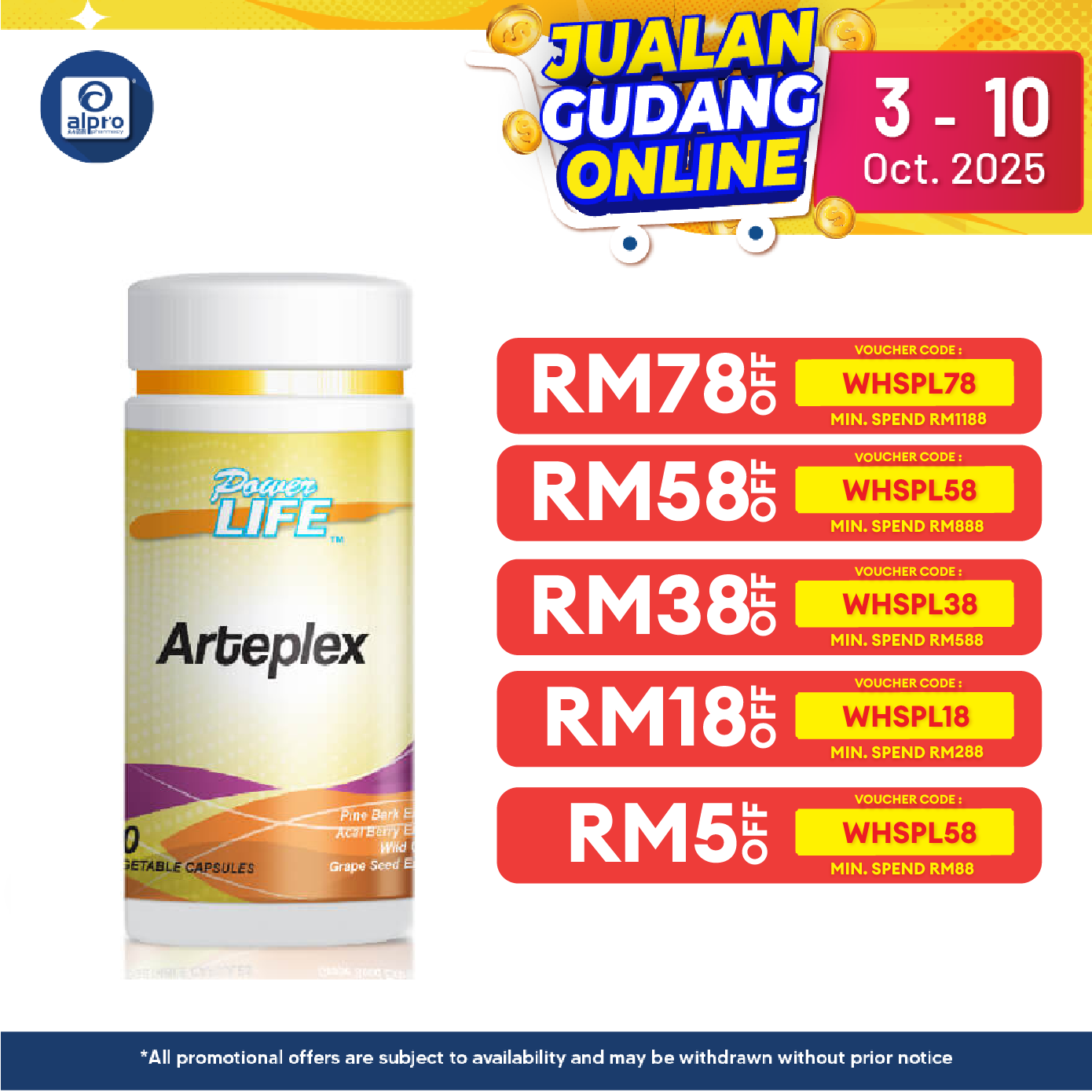 Powerlife Arteplex 330mg 60s Alpro Pharmacy