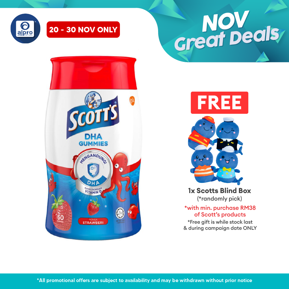 Scotts DHA Gummies Strawberry 60s | Brain Health Alpro Pharmacy