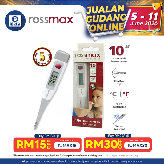 Rossmax Digital Thermometer Tg380 | For Oral, Axillary & Rectal Alpro Pharmacy