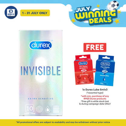 Durex Invisible Extra Thin Extra Sensitive Condom 10s Durex