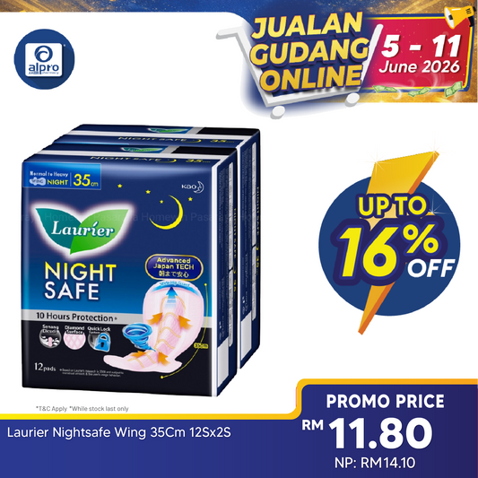 Laurier Nightsafe Wing 35cm 12SX2s | Night Safe Pads Laurier