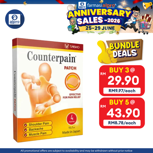 Counterpain Patch 4s | Relieve Muscle & Joint Pain Alpro Pharmacy