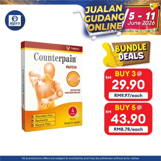 Counterpain Patch 4s | Relieve Muscle & Joint Pain Alpro Pharmacy