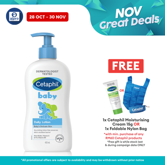 Cetaphil Baby Daily Lotion 400ml | Moisturize and Protect Baby Skin Cetaphil