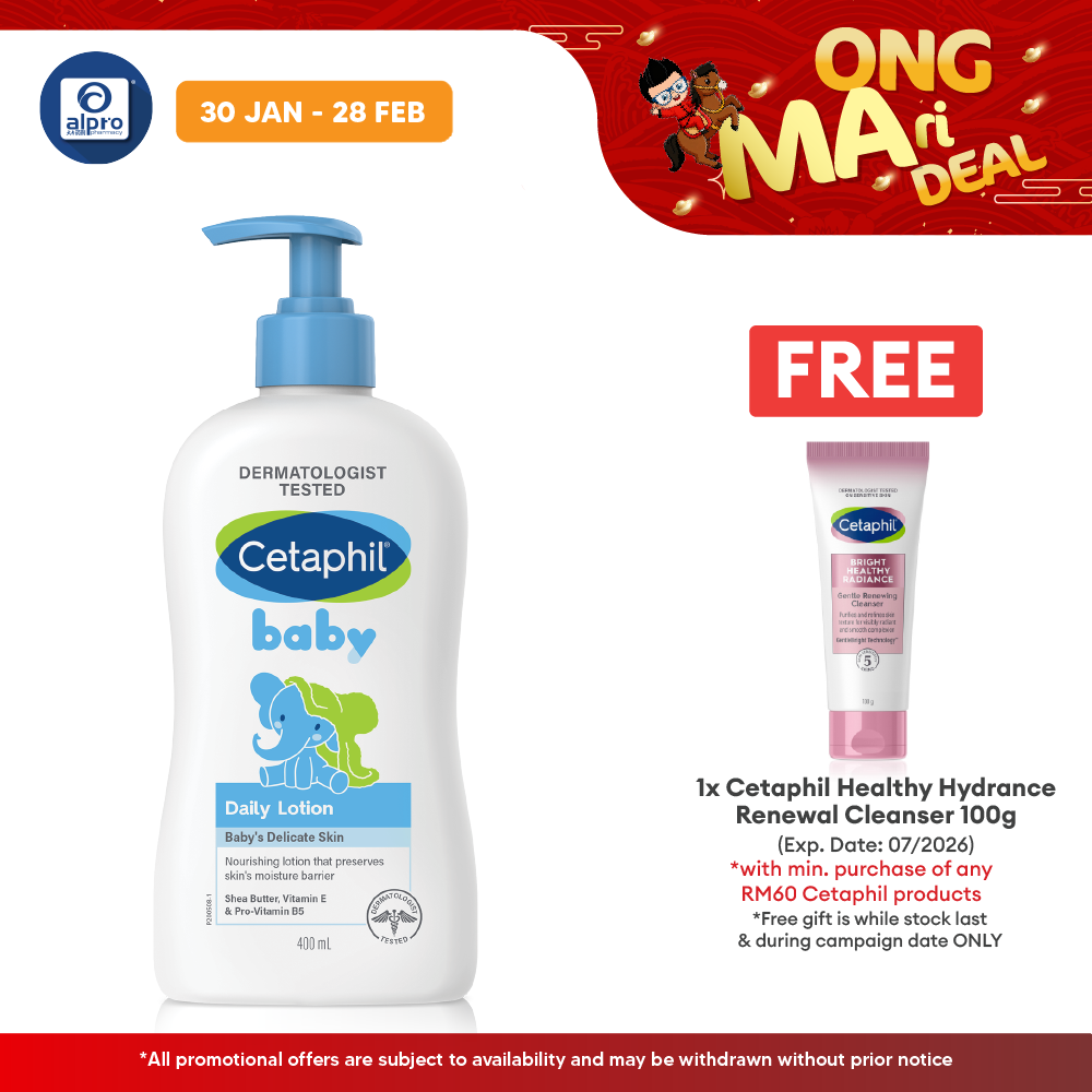 Cetaphil Baby Daily Lotion 400ml | Moisturize and Protect Baby Skin Cetaphil