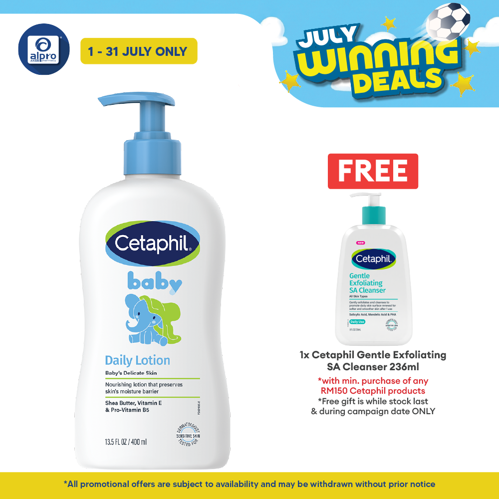 Cetaphil Baby Daily Lotion 400ml | Moisturize and Protect Baby Skin Cetaphil