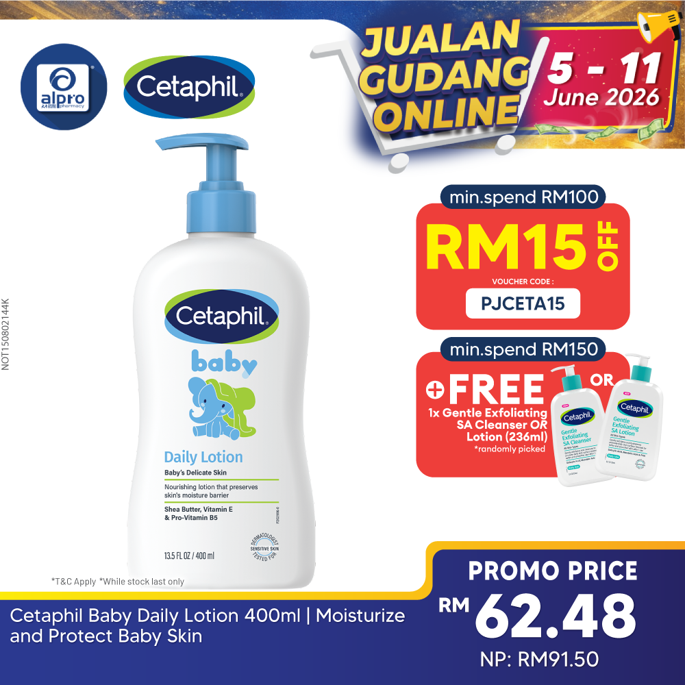 Cetaphil Baby Daily Lotion 400ml | Moisturize and Protect Baby Skin Cetaphil