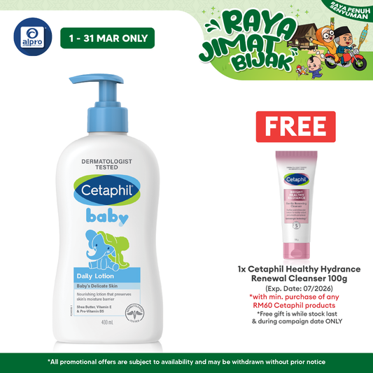 Cetaphil Baby Daily Lotion 400ml | Moisturize and Protect Baby Skin Cetaphil