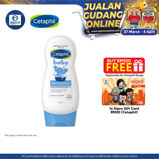Cetaphil Baby Wash & Shampoo 230ml | Gentle and Mositurize Cetaphil