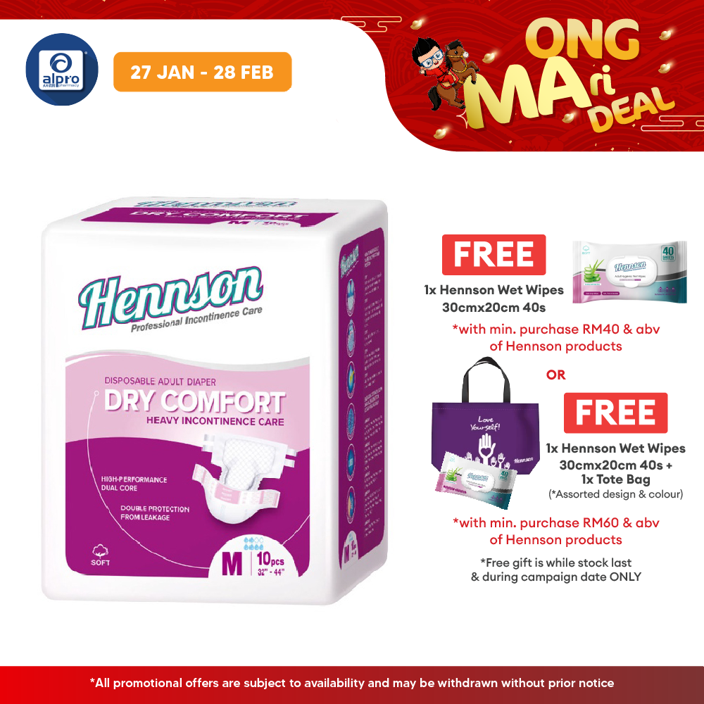 Hennson Adult Diapers M 10s | Dry & Comfort Hennson