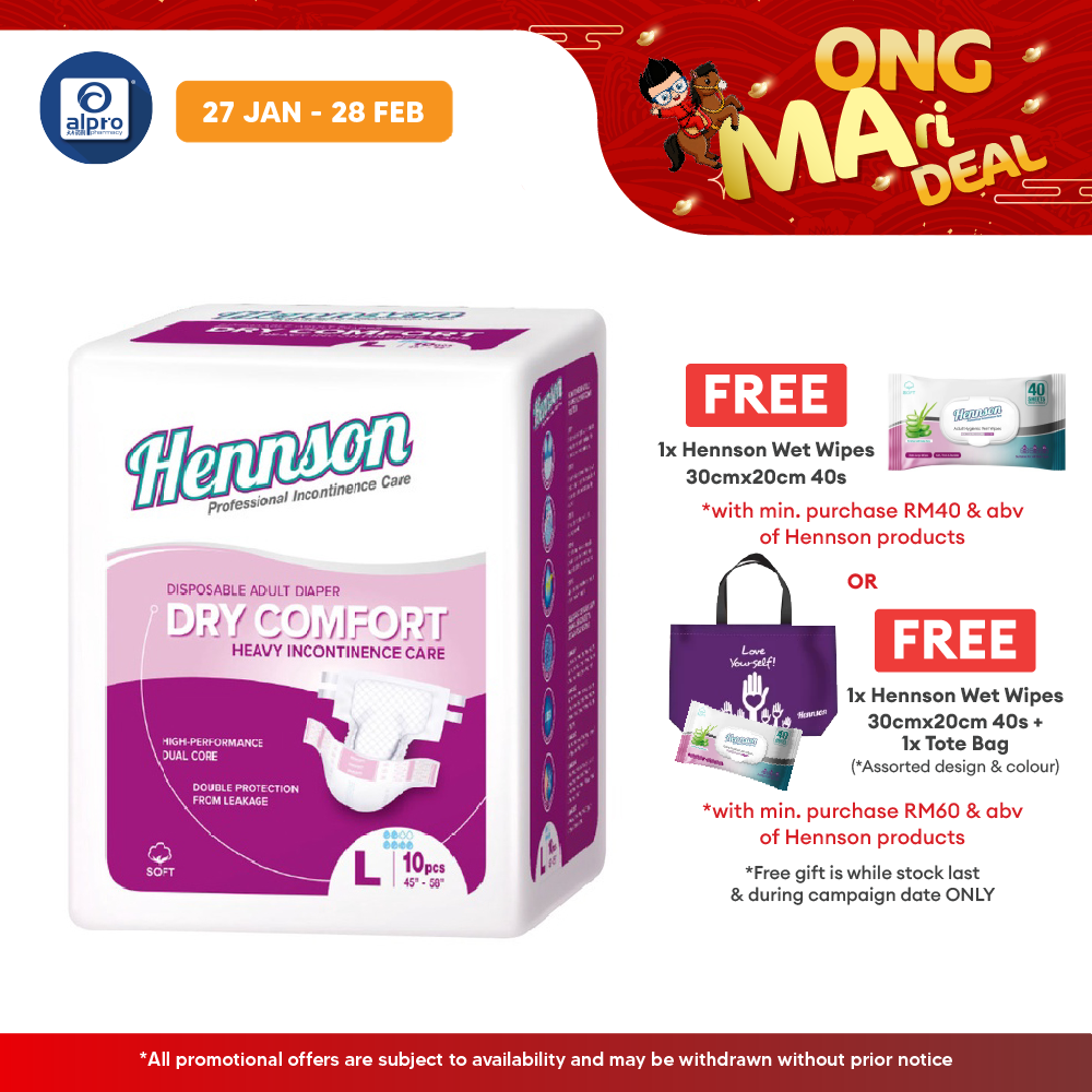 Hennson Adult Diapers L 10s | Dry & Comfort Hennson