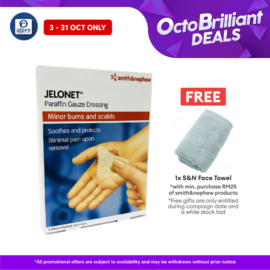 S&n Jelonet Paraffin Gauze Dressing 10x10cm 5s Alpro Pharmacy