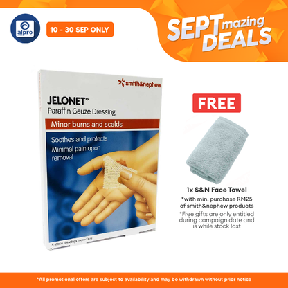 S&n Jelonet Paraffin Gauze Dressing 10x10cm 5s Alpro Pharmacy