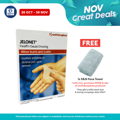 S&n Jelonet Paraffin Gauze Dressing 10x10cm 5s Alpro Pharmacy