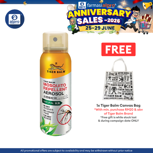 Tiger Balm Mosquito Repellent Aerosol 120ml | Provides Hours Effective Protection Tiger Balm