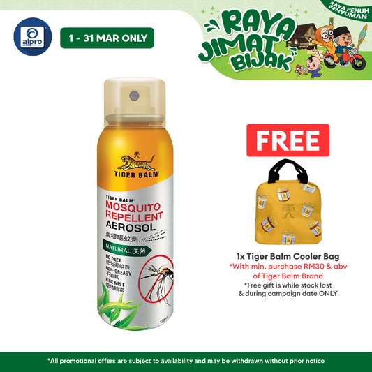 Tiger Balm Mosquito Repellent Aerosol 120ml | Provides Hours Effective Protection Tiger Balm