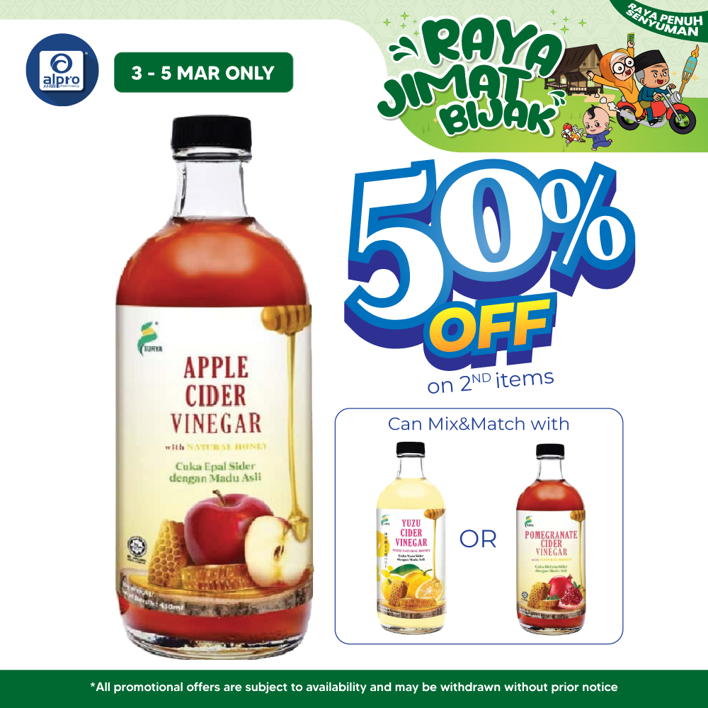 Surya Apple Cider Vinegar With Natural Honey 450ml | Aids in Weight Management Surya