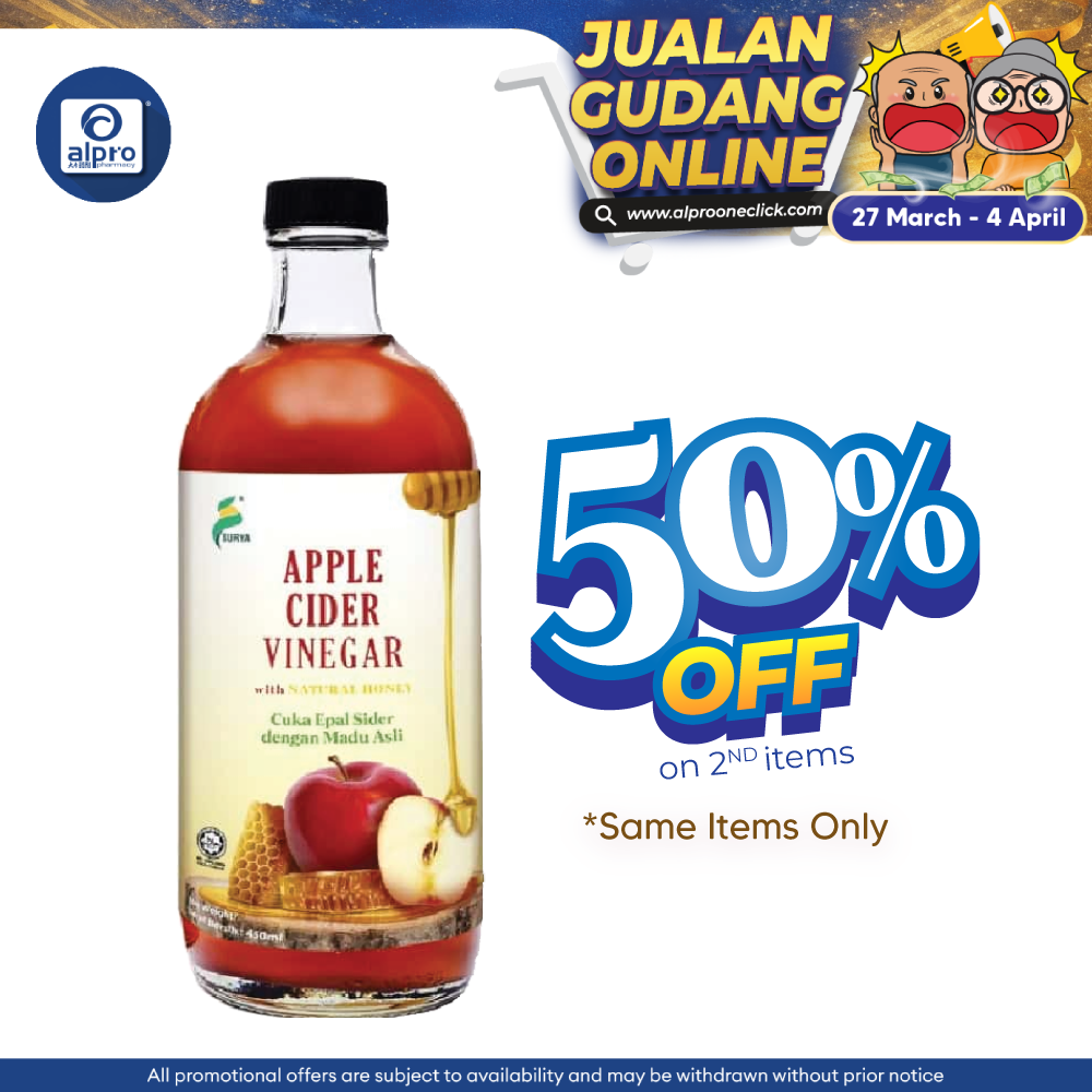 Surya Apple Cider Vinegar With Natural Honey 450ml | Aids in Weight Management Surya