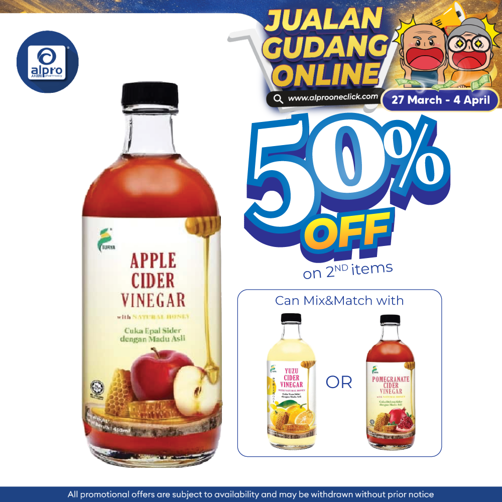 Surya Apple Cider Vinegar With Natural Honey 450ml | Aids in Weight Management Surya