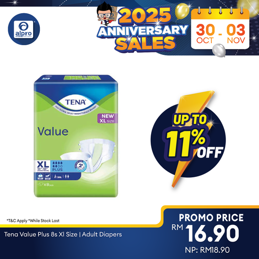 Tena Value Plus 8s XL Size | Adult Diapers Alpro Pharmacy