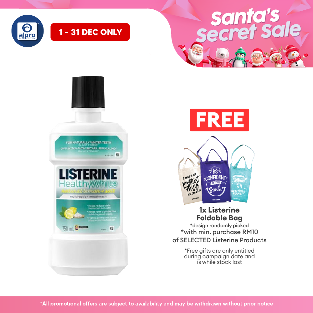Listerine Healthy White 750ml | Helps to Whiten Teeth Alpro Pharmacy