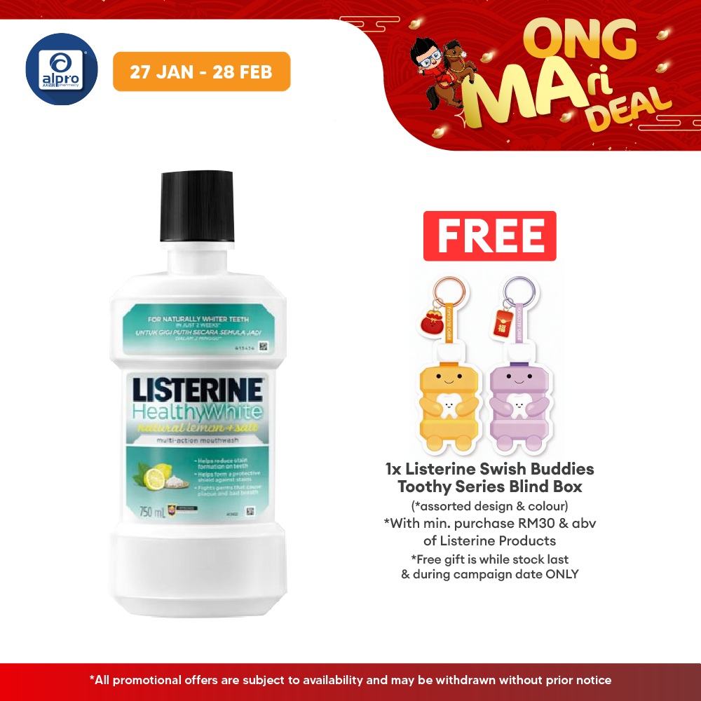 Listerine Healthy White 750ml | Helps to Whiten Teeth Listerine