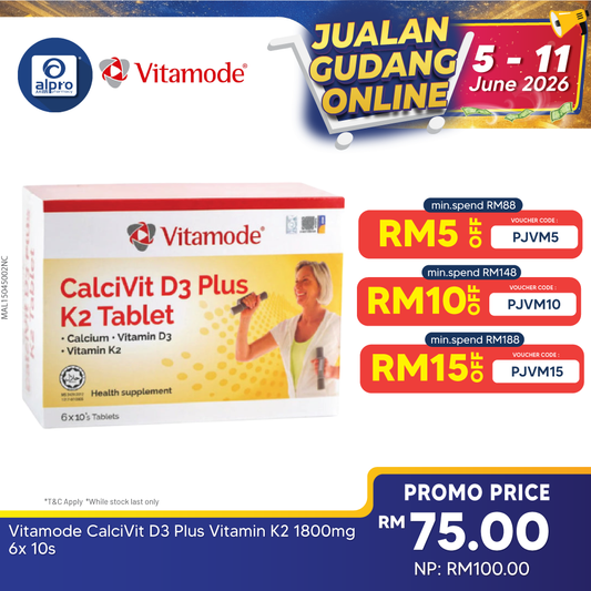 Vitamode CalciVit D3 Plus Vitamin K2 1800mg 6x 10s Vitamode