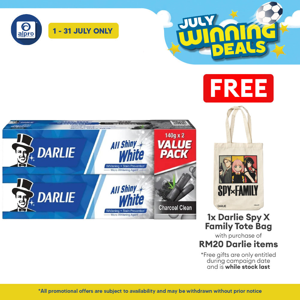 Darlie All Shiny White Charcoal Clean (140 G) 2s Darlie