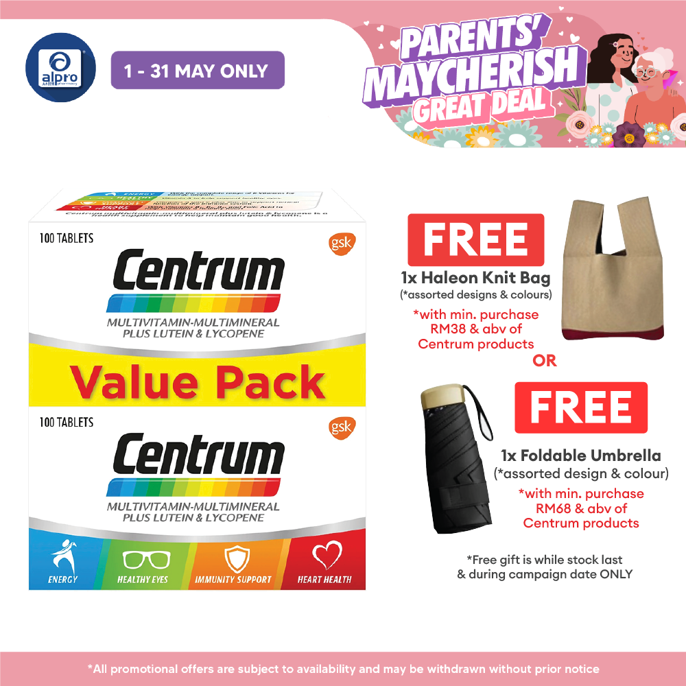 Centrum Multivitamin 2x100s | Eye & Bone Health Centrum