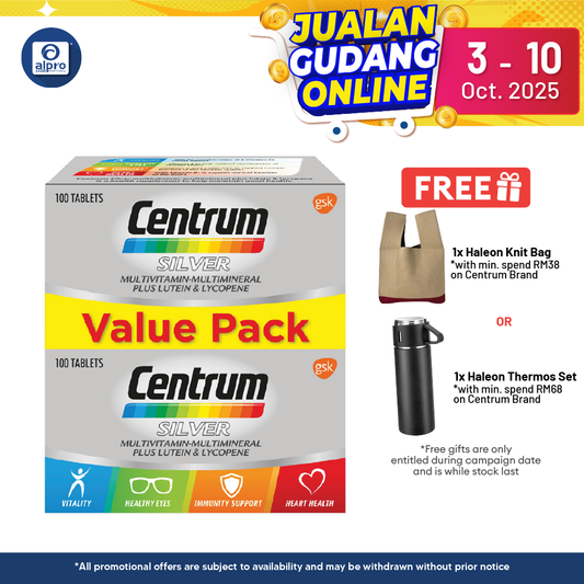 Centrum Silver Multivitamins 2x100s | Prevent Vitamin Deficiency Alpro Pharmacy