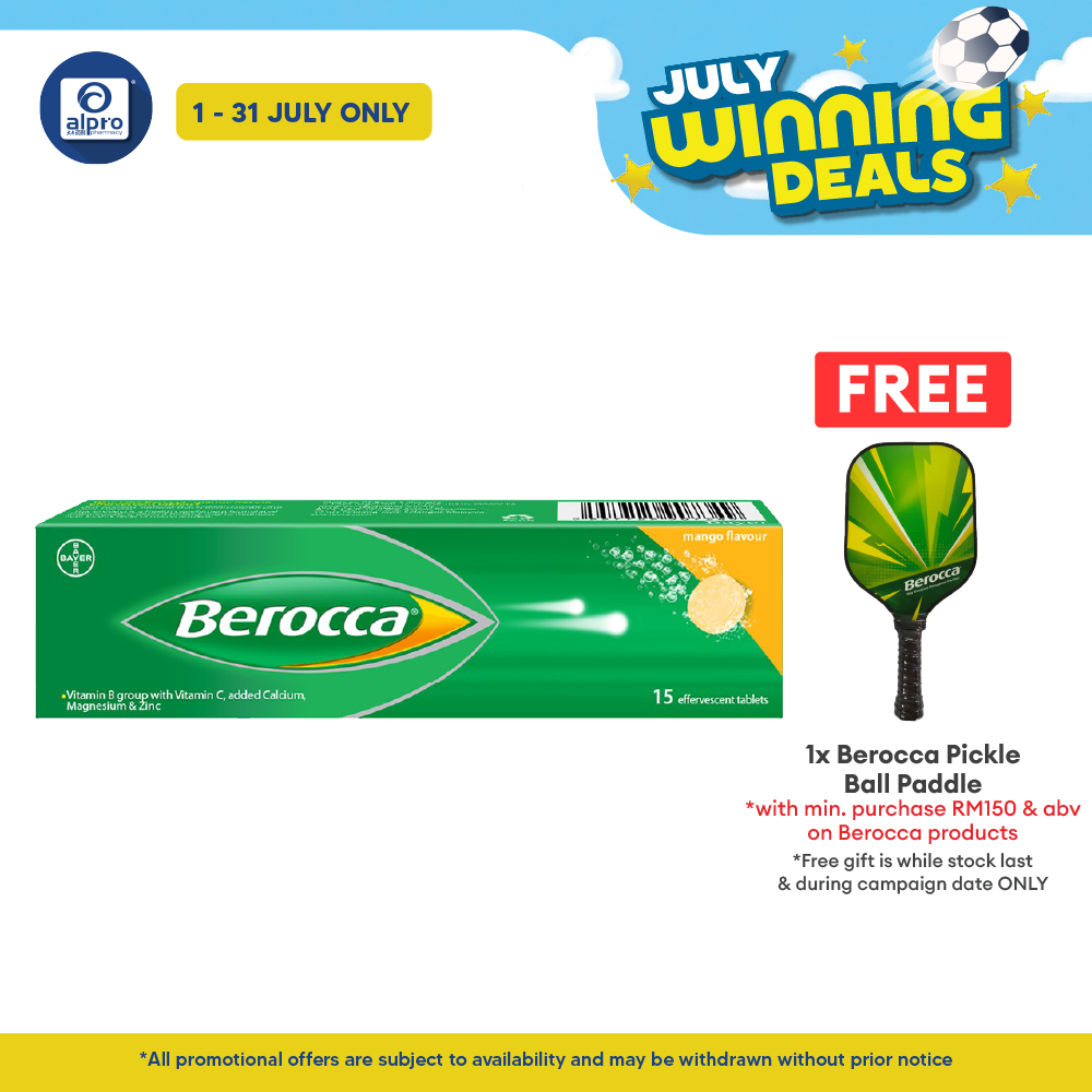 Berocca Effervescent Vitamin C Mango 15s | Helps Release Energy Berocca