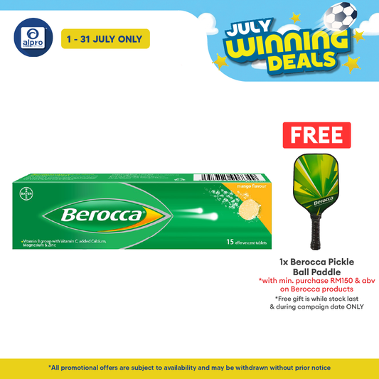 Berocca Effervescent Vitamin C Mango 15s | Helps Release Energy Berocca
