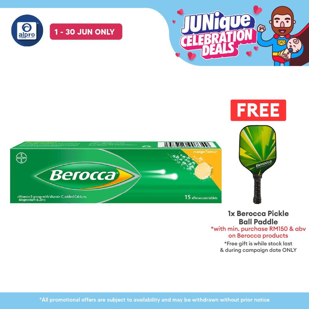 Berocca Effervescent Vitamin C Mango 15s | Helps Release Energy Berocca