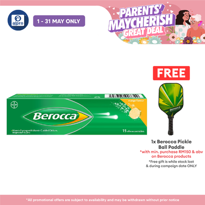 Berocca Effervescent Vitamin C Mango 15s | Helps Release Energy Berocca