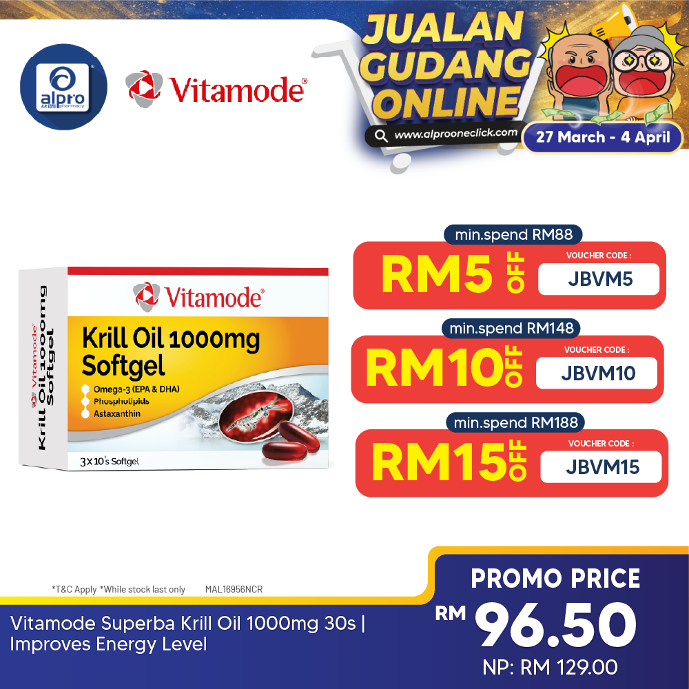 Vitamode Superba Krill Oil 1000mg 30s | Improves Energy Level Vitamode