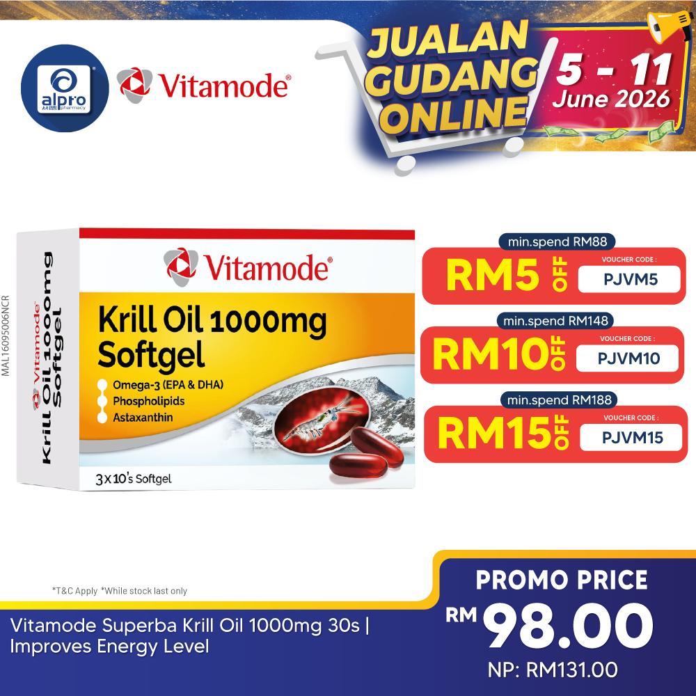 Vitamode Superba Krill Oil 1000mg 30s | Improves Energy Level Vitamode