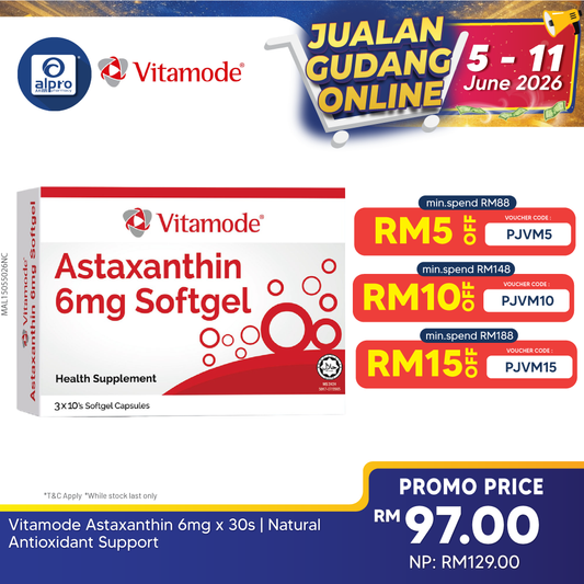 Vitamode Astaxanthin 6mg x 30s | Natural Antioxidant Support Vitamode