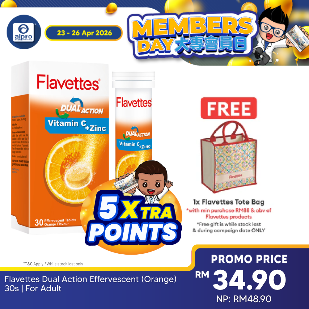 Flavettes Dual Action Effervescent (Orange) 30s | For Adult Flavettes