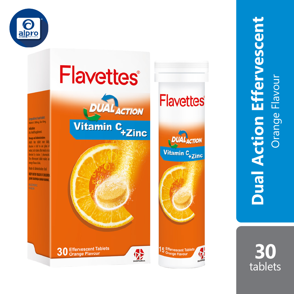 Flavettes Dual Action Effervescent (Orange) 30s | For Adult Flavettes