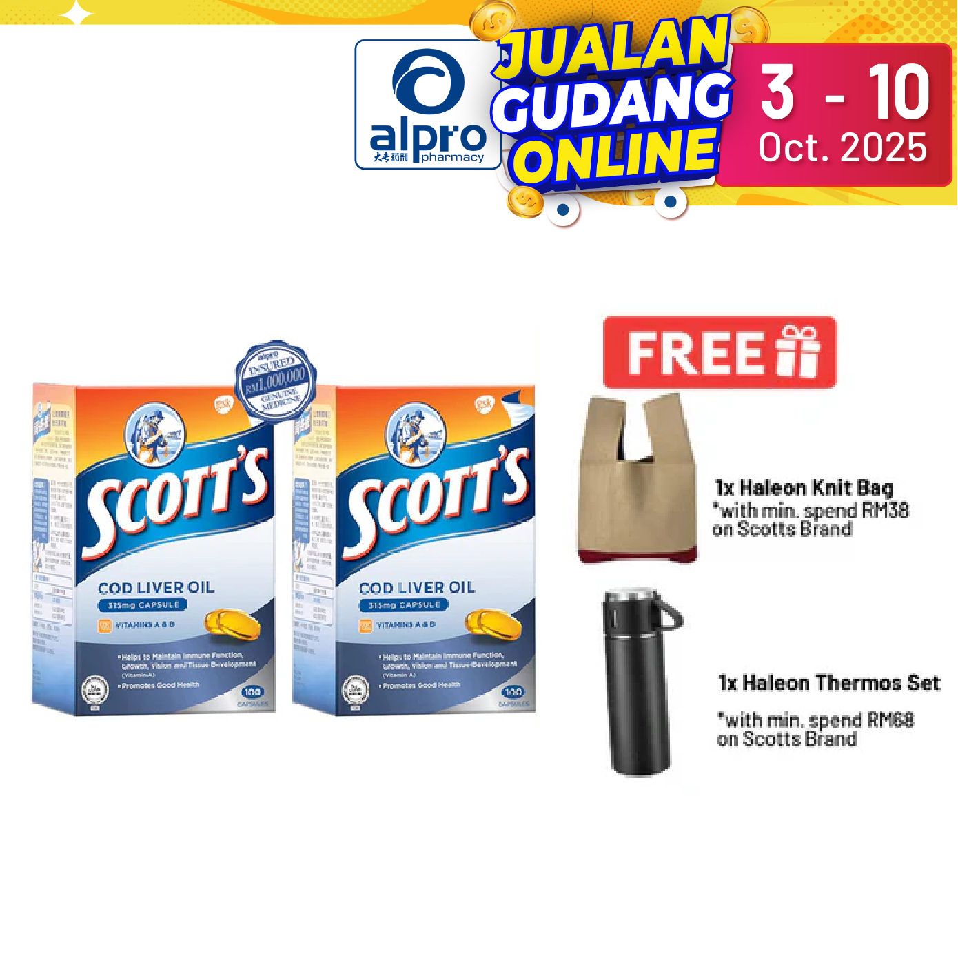 Scotts Pure Cod Liver Oil 2x100s | Immunity Scotts