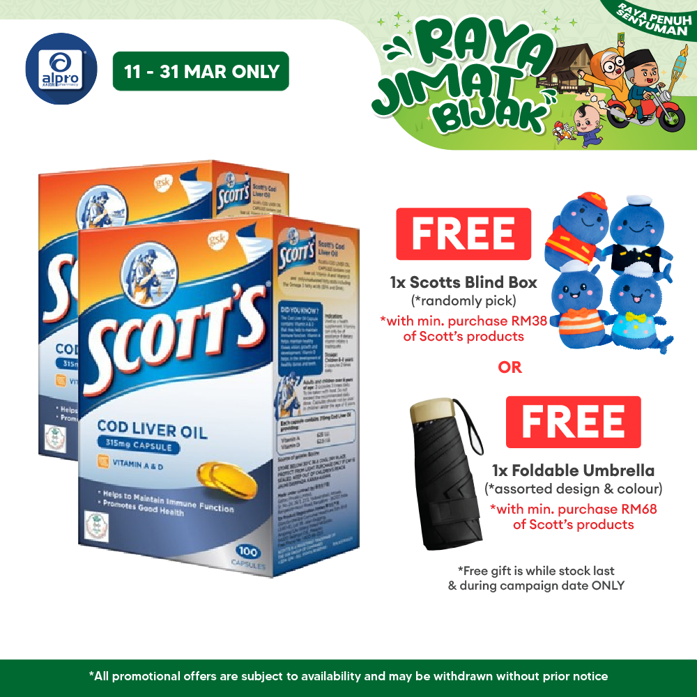 Scotts Pure Cod Liver Oil 2x100s | Immunity Scotts