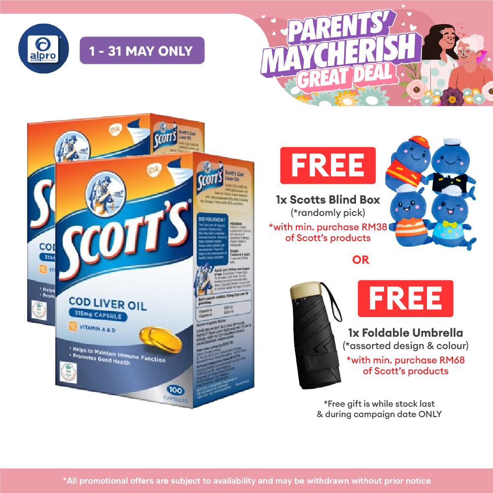 Scotts Pure Cod Liver Oil 2x100s | Immunity Scotts
