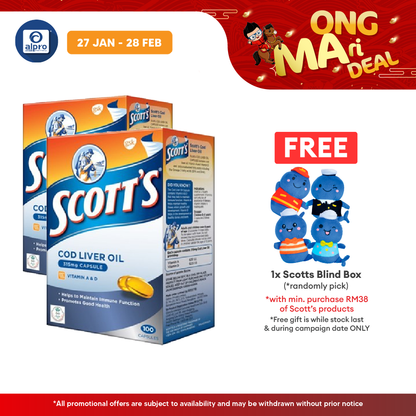 Scotts Pure Cod Liver Oil 2x100s | Immunity Scotts