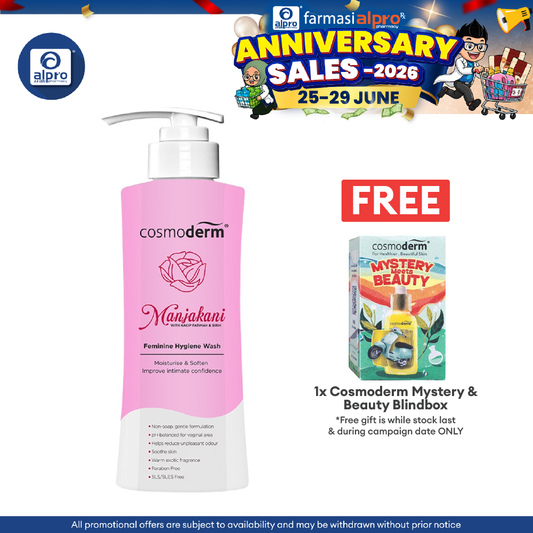Cosmoderm Manjakani Hygiene Wash 375ml Cosmoderm